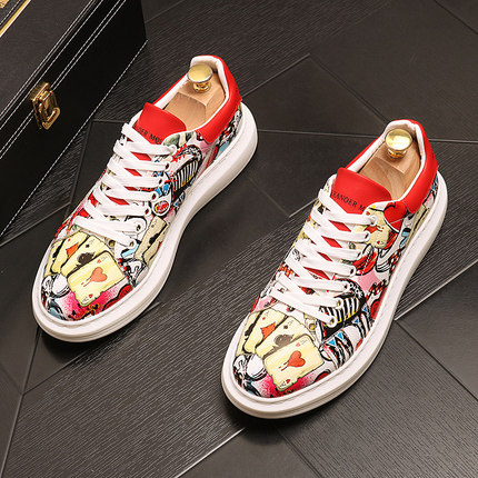 男士休闲鞋秋季新款透气网红鞋子男潮鞋欧洲站内增高厚底松糕鞋男