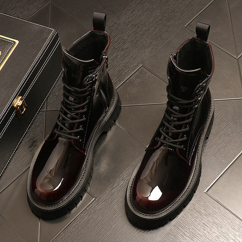 时尚韩版内增高厚底战狼机车靴