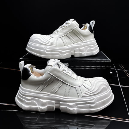 厚底小白鞋男款2026春季新款丑萌大头鞋贝壳头增高板鞋百搭休闲鞋