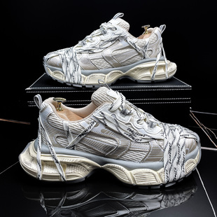 增高厚底缓震运动休闲鞋 巴黎老爹鞋 复古做旧男鞋 2025秋冬新款 男款