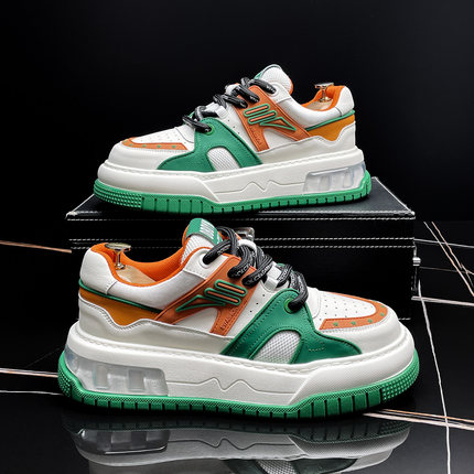 小白鞋男款2025秋冬季潮牌男鞋厚底增高拼色板鞋高级感轻奢休闲鞋