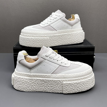 增高厚底松糕鞋男2025秋季新款潮牌男鞋低帮运动休闲鞋百搭小白鞋