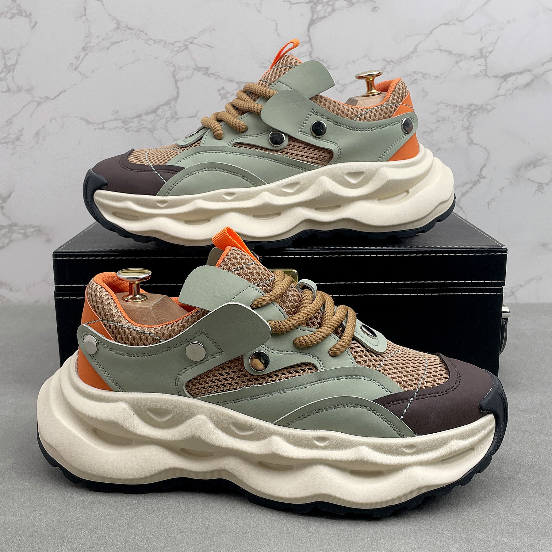 透气2025夏季增高老爹鞋网面百搭