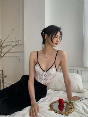 法式纯欲蕾丝鱼骨塑身吊带内衣