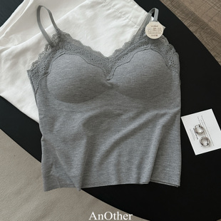 深V蕾丝镂空美背吊带背心内衣女一体式 秘密 胸垫 后背不能说