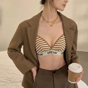 “南法海岸”法式性感三角杯内衣女小胸聚拢薄款无钢圈运动文胸