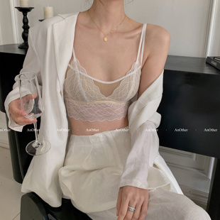 “鎏金浮影”里*性同款桑蚕丝蕾丝内衣女士外穿背心美背聚拢文胸