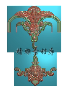 洋花精雕图护墙板 木门 木饰面 柜门 铝雕门板雕刻图 JDP