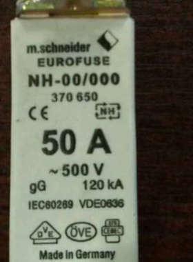 m.schoider EUROFUSE品牌熔断器 370 650 NH-00/000 50A 500V