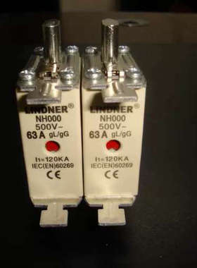 LINDNER熔断器NHC00/NH000-63A gL/gG 500V120KA （带指示灯）