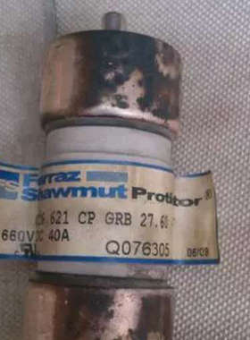 Ferraz保险管CC6，621 CP GRB 27.60 40 660VDC 40A Q076305 直拍