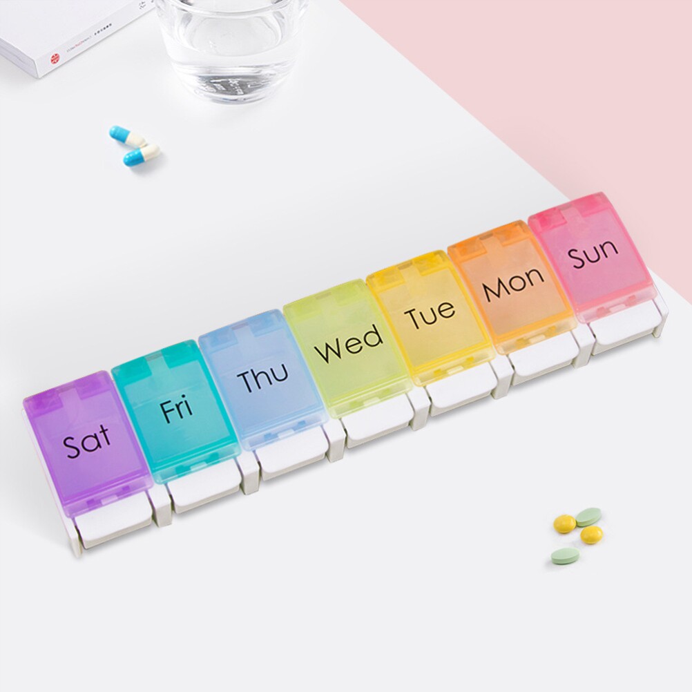 7格一周七天单排钢琴按键早中晚分类老人防吃错饭前后网红小药盒