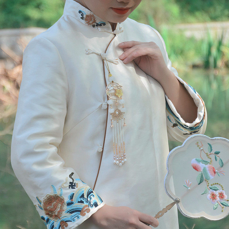 旗袍压襟挂件吊坠流苏扣挂饰古风复古衣服装饰唐装衣襟茶服配饰女