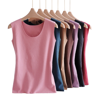 秋冬双面绒吊带背心女加绒加厚保暖内衣无痕德荣绒发热打底文胸