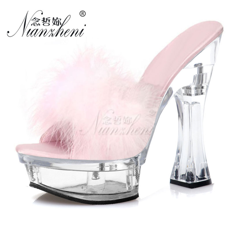 网红厘米恨天高夜店小码凉拖鞋