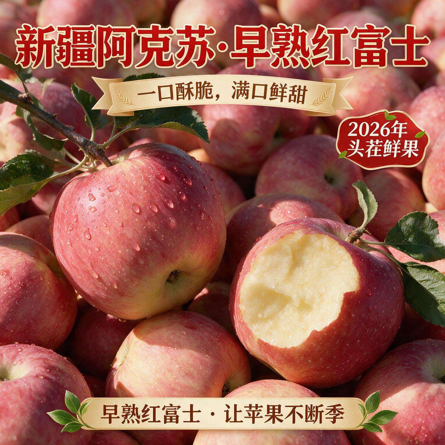 新疆阿克苏红富士苹果现摘直发
