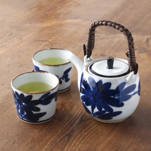 日本马场商店手绘猪口杯陶瓷茶壶