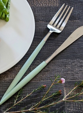 葡萄牙Cutipol官方授权GOA Celadon青瓷色西餐叉勺甜点勺