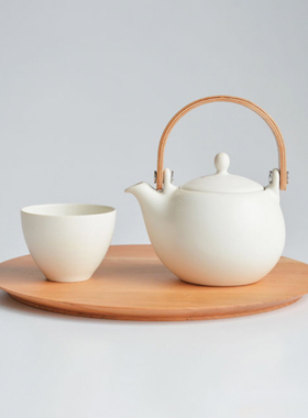 日本制SALIU结Yui和风纯色茶壶对杯礼盒天然木柄红茶饮料深山窑