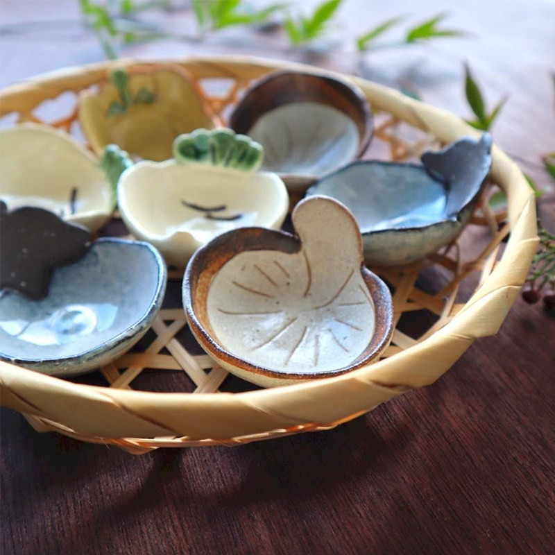 日本进口美浓烧陶器野菜豆皿手作日式酱料碟果子皿冰激凌碗小菜碟,餐饮具,碟,淘宝优惠券,粉丝福利购,淘宝优惠卷