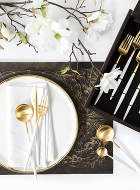 葡萄牙Cutipol官方授权GOA WhiteGold白色镀金西餐叉甜点咖啡勺