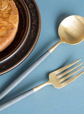 葡萄牙Cutipol官方授权GOA GreyGold灰色镀金西餐刀叉甜点咖啡勺