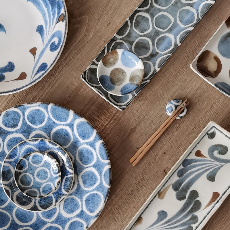 日本进口复古手绘甜点早餐盘