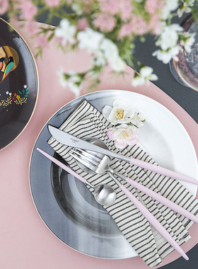 葡萄牙Cutipol官方授权GOA Pink粉色西餐具叉甜点咖啡勺茶勺