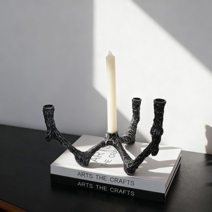 中古艺术烛台摆件蜡烛台样板间酒店会所餐厅客厅装 饰摆件