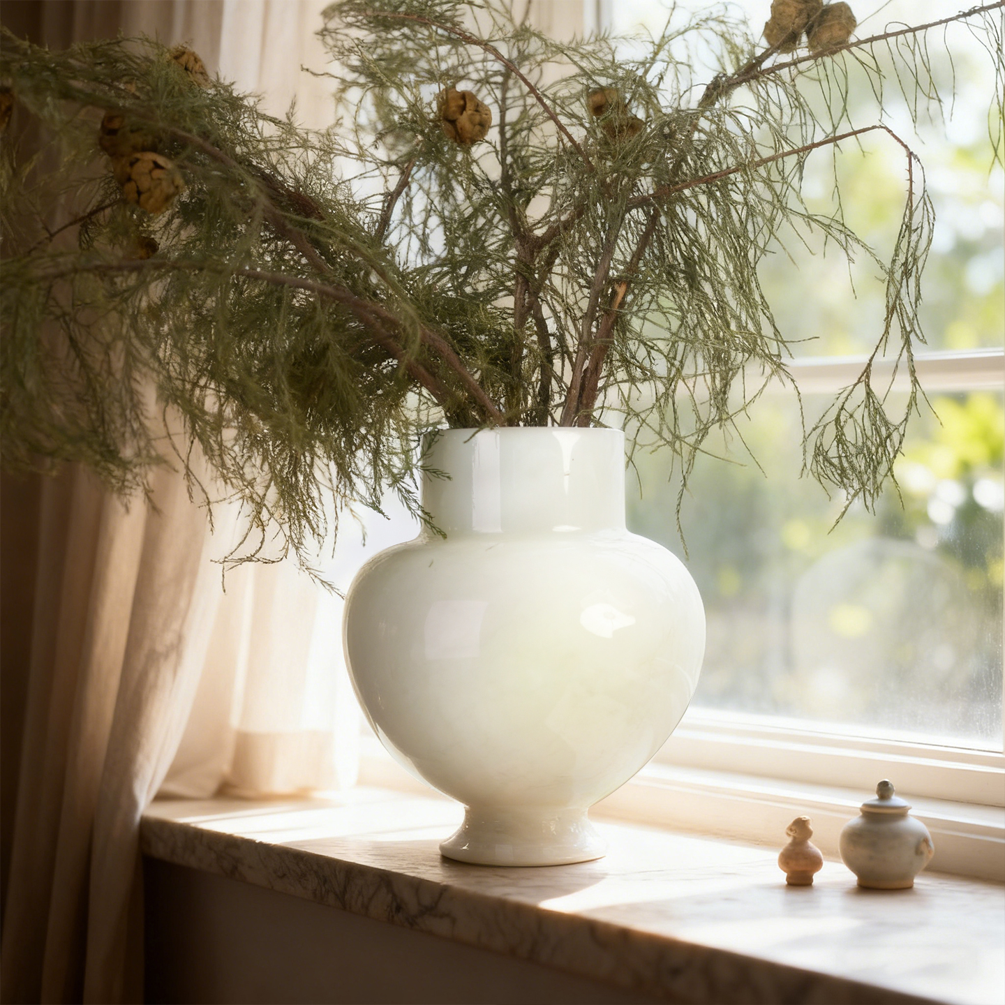 高级感天然玉石花器摆件