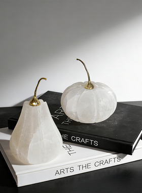 侘寂风现代云石客厅酒柜摆件