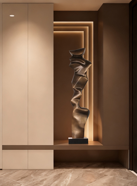 高档玄关摆件抽象几何风生水起