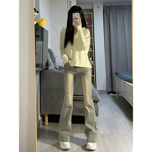 女显瘦百搭小个子显腿长马蹄喇叭长裤 微喇牛仔裤 高腰修身 2026新款