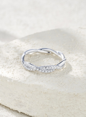 S925纯银莫桑石戒指女轻奢小众