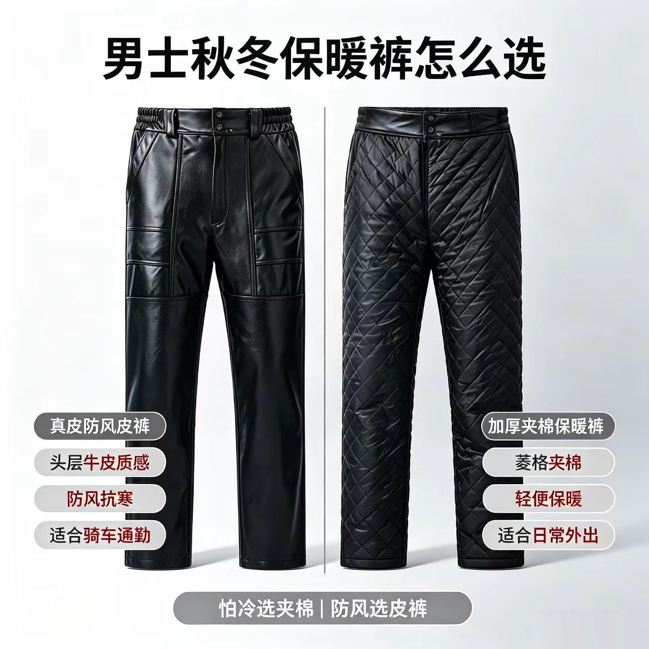 男士真皮防风保暖机车裤牛皮裤子