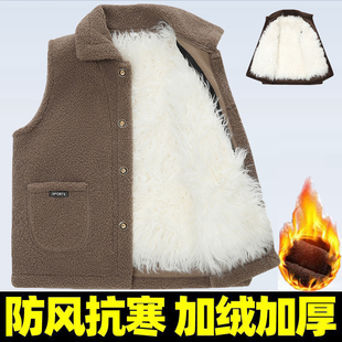 中老年羊毛马甲女皮毛一体背心加厚棉坎肩妈妈装奶奶马夹冬季棉衣