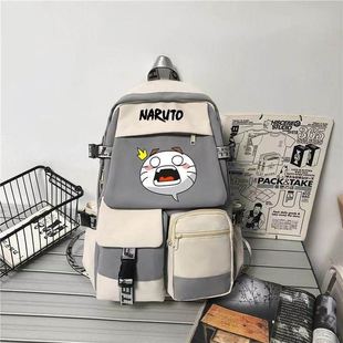 火影忍者游戏摸头表情包动漫周边书包男女初中小学生休闲双肩背包