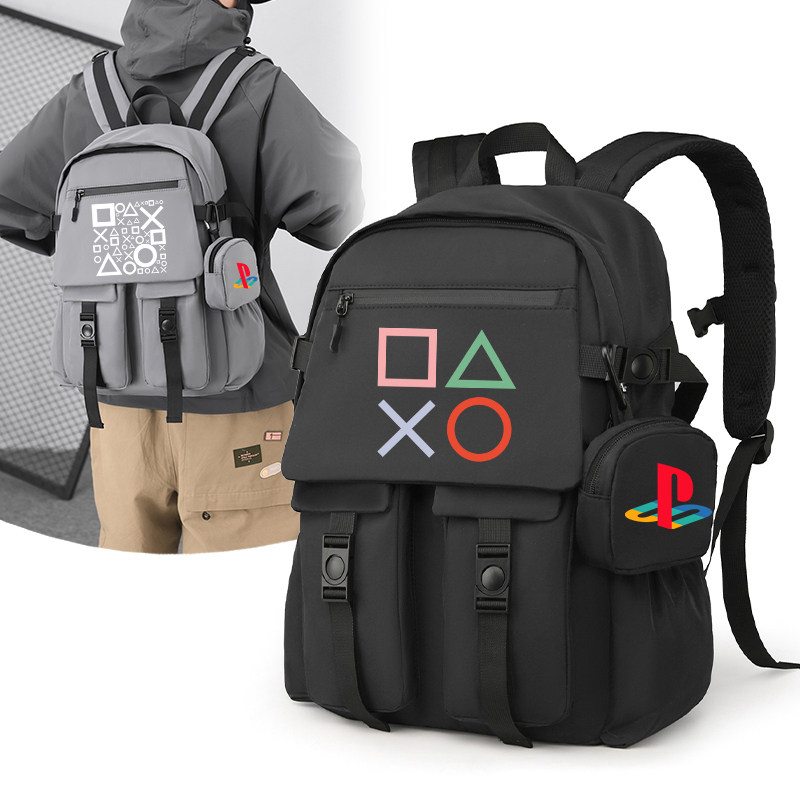 playstation索尼PS游戏机ps4周边书包男女初中小学生卡通双肩背包