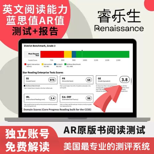 Star reading测试AR quiz/myON英语阅读蓝思值AR值Star测试图书馆
