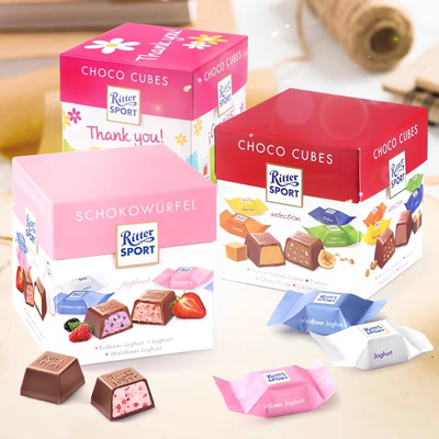 德国Ritter Sport瑞特斯波德夹心黑牛奶巧克力250g进口瑞特滋零食