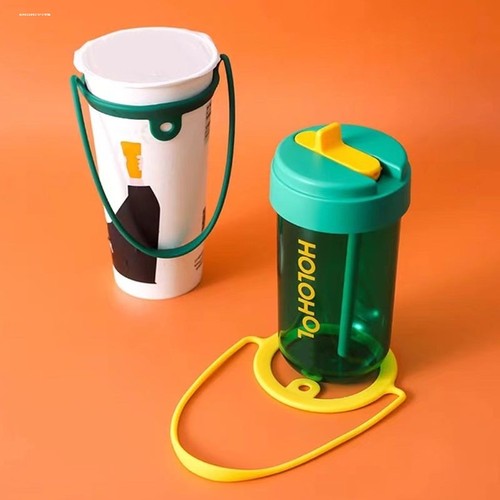 杯套保温杯通用玻璃水杯咖啡杯子万能杯套硅胶手提绳防烫