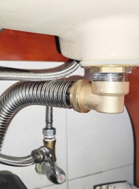 下水管侧排节省空间接口欧标配件不锈钢洗手盆下水器排水管洗脸盆