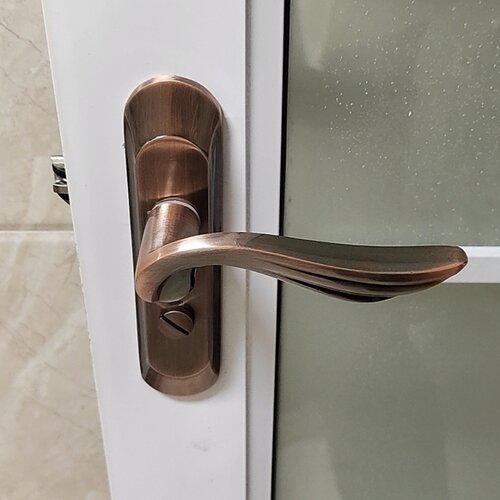弧形平面锁具无钥匙通用型欧式门锁古铜色家用凹面卫浴锁执手厨房