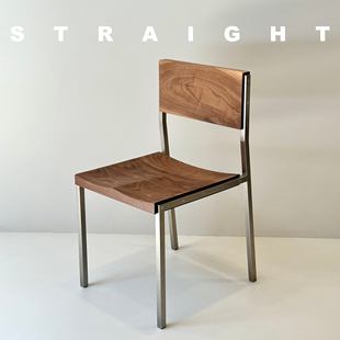 STRAIGHT原创 北美黑胡桃木餐椅靠背椅实木餐厅家用工作 PIPI椅