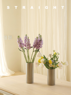 STRAIGHT23原创极简不锈钢桌面花瓶客厅卧室居家民宿样板间北欧风