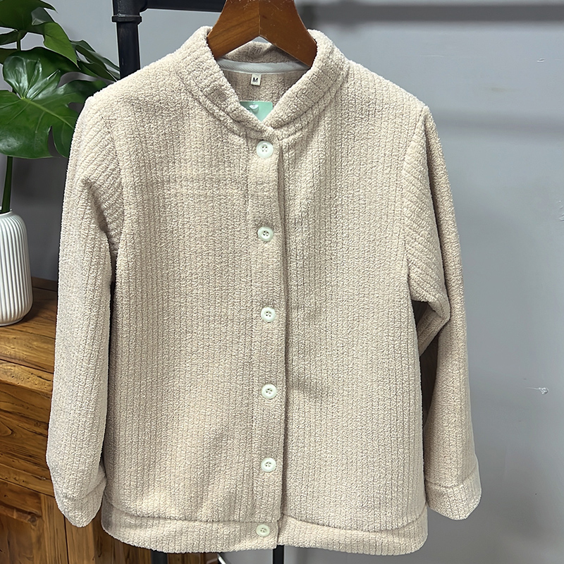 空气棉卡通甜美对襟长袖法兰绒