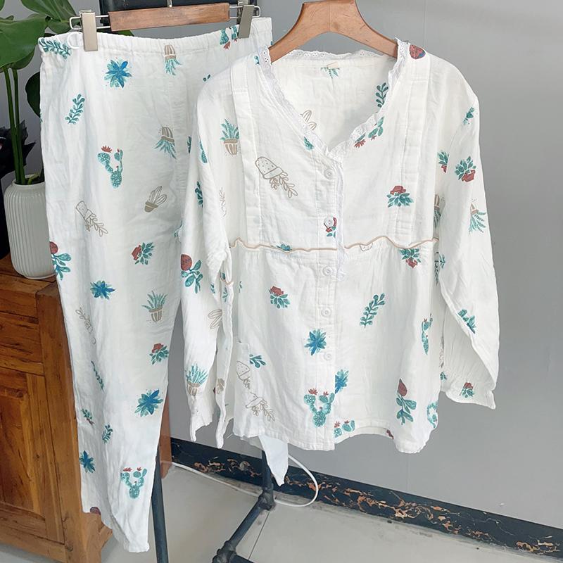 春秋季月子服夏款产后纯棉纱布孕妇睡衣特价清仓全棉吸汗待产哺乳