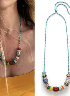 2026新ins潮搭混搭度假彩虹项链锁骨链anni rainbow necklace