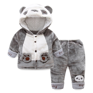 婴儿冬季加厚套装宝宝3月保暖两件套儿童外出男女外套棉衣1-2岁半