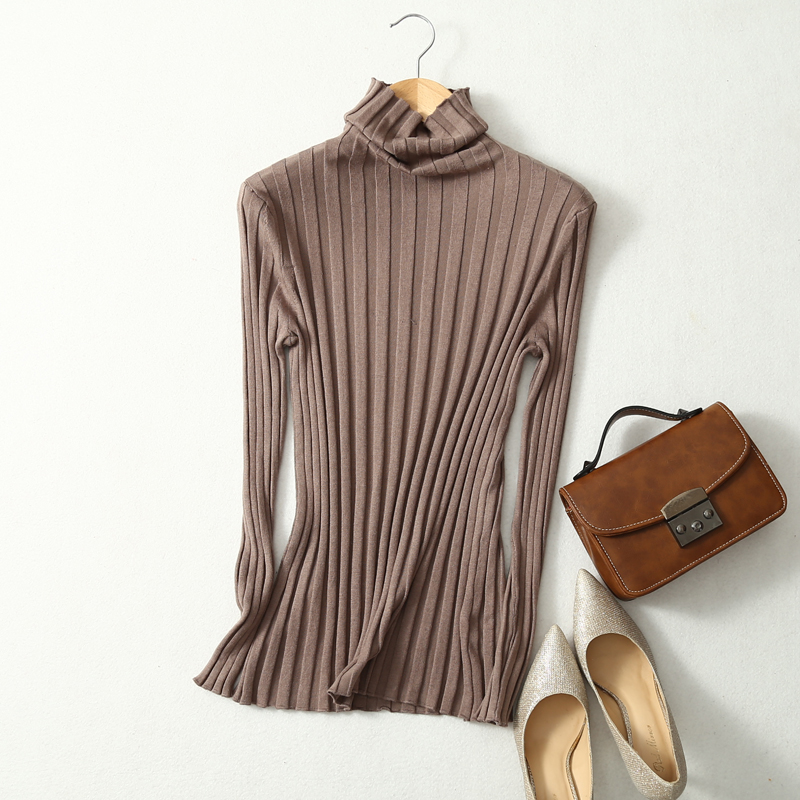 亲肤不扎坑条堆堆蚕丝弹力打底衫